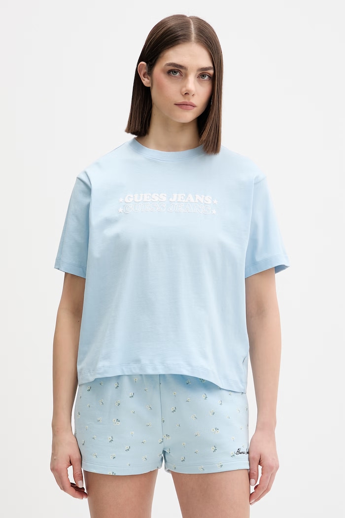 Guess Jeans tričko dámské bavlněné modrá W6GI04.K8HM0