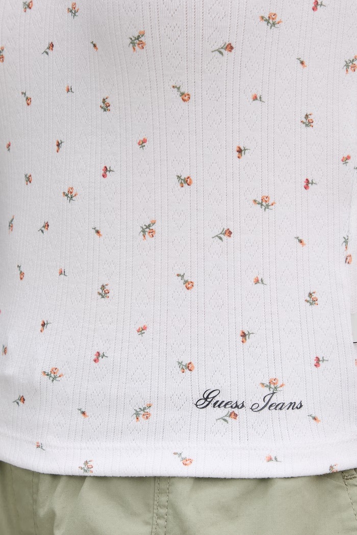 Guess Jeans crop top dámsky W6GPB5.KH172 biela