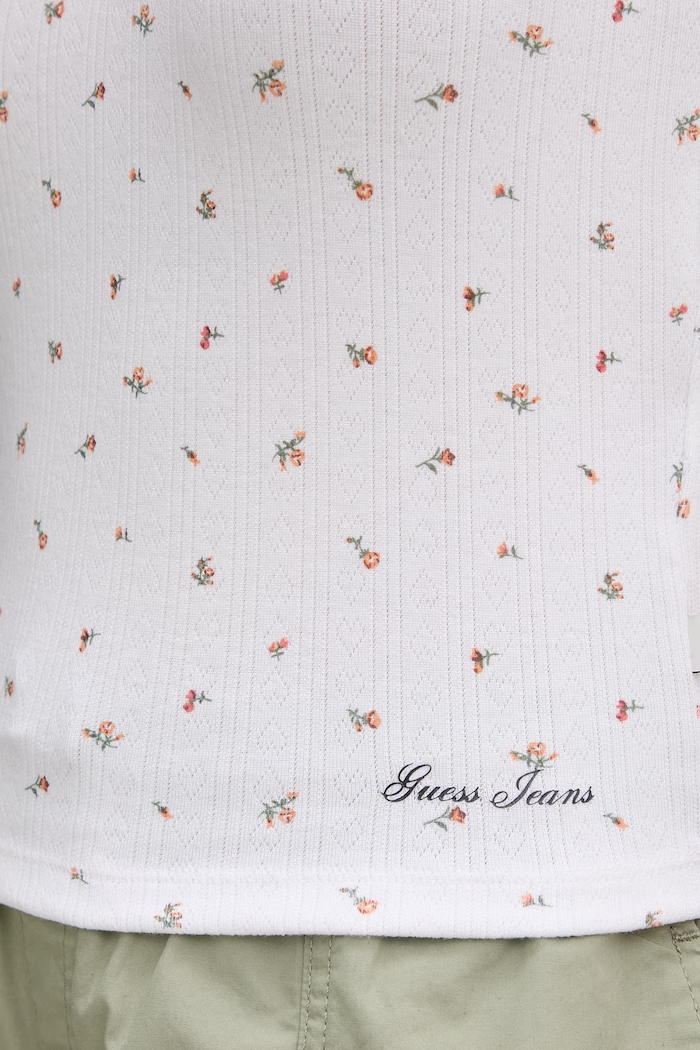 Guess Jeans crop top dámsky W6GPB5.KH172 biela