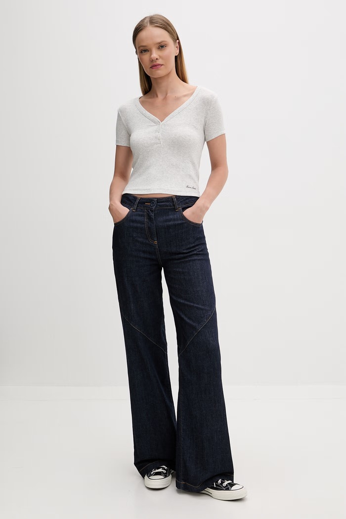 Guess Jeans tričko dámske W6GPB6.KG372 sivá SS26