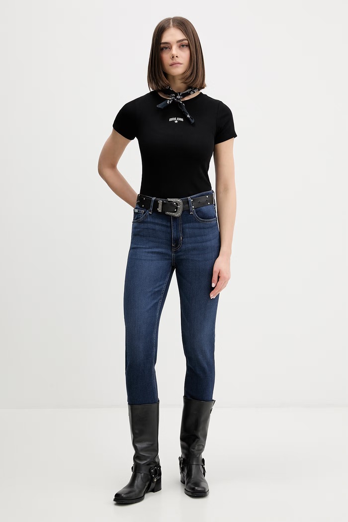 Guess Jeans T-shirt Γυναικείο W6GPZ3.KA0H1 μαύρο SS26