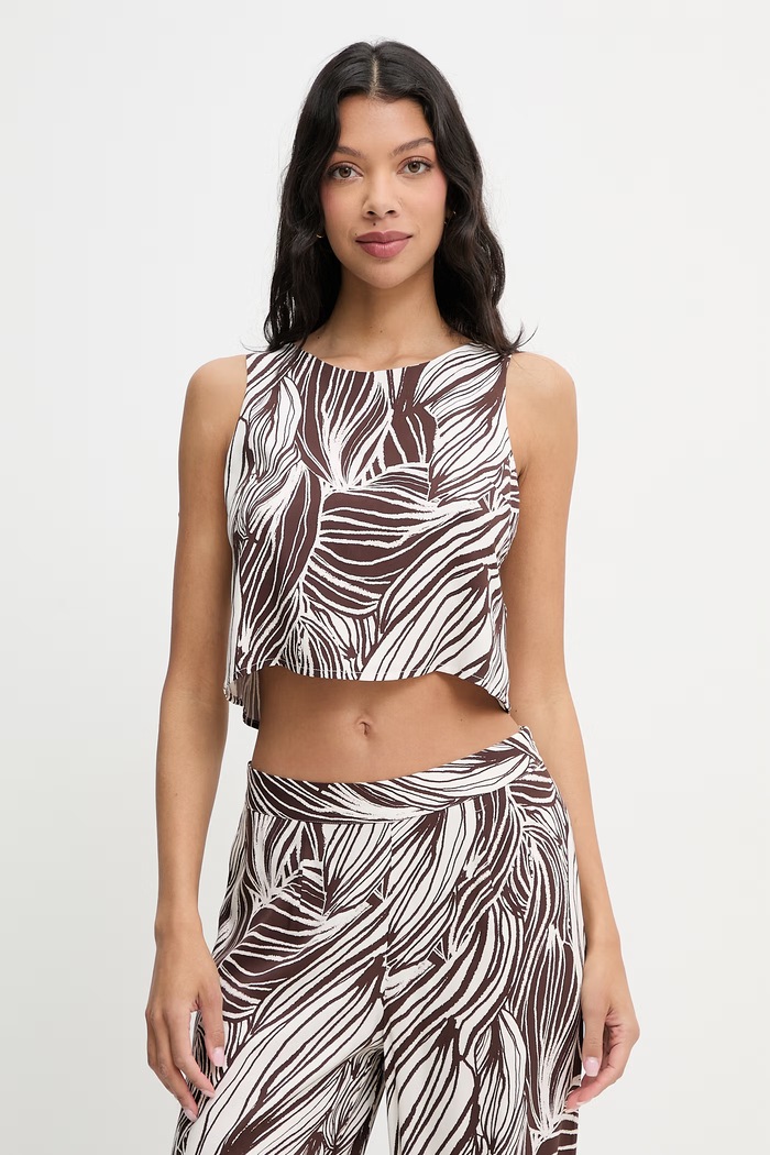 Guess plážový top dámsky ZOE hnedá E6GH05.WP232