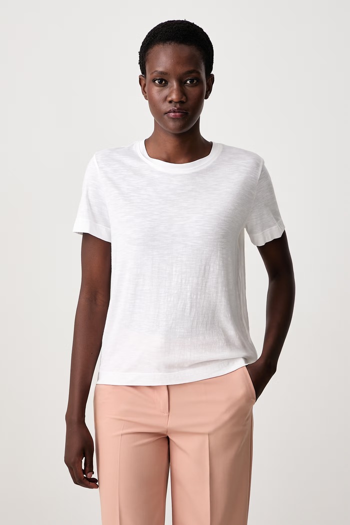 Sisley Μπλουζάκι basic γυναικείο με μοντάλ λευκό 3TNHL108D