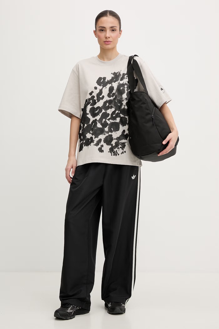 adidas by Stella McCartney dámske bavlnené tričko béžová JZ0699