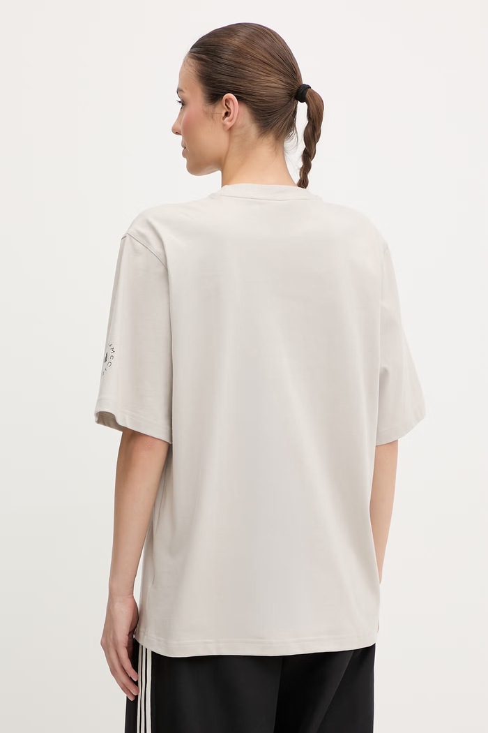 Oblečenie adidas by Stella McCartney dámske bavlnené tričko JZ0699 béžová