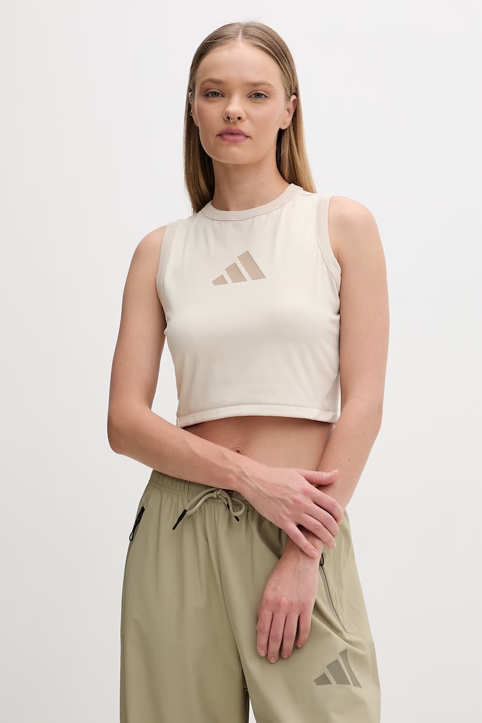 Adidas crop top pentru femei x Z.N.E bej KA0088
