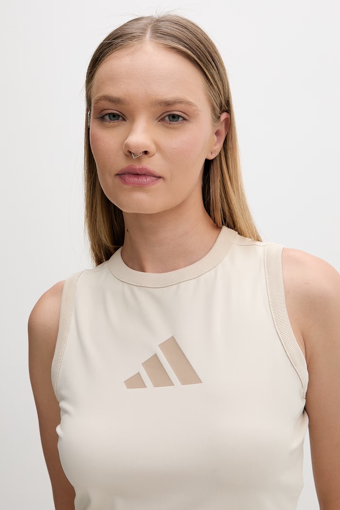 Adidas crop top pentru femei x Z.N.E bej KA0088