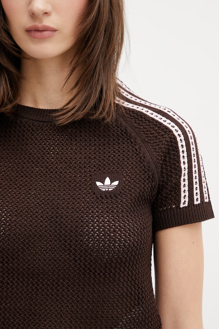 adidas Originals футболка ажурна жіноча коричневий KC6480