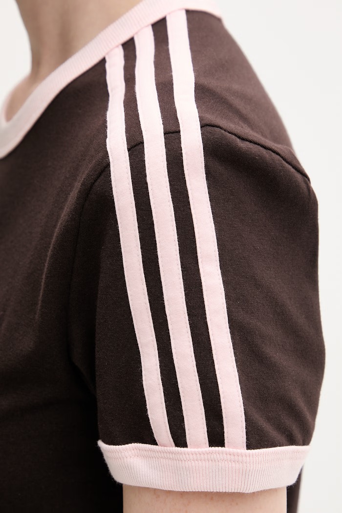 adidas Originals tričko dámske bavlnené s elastanom KC9017 hnedá