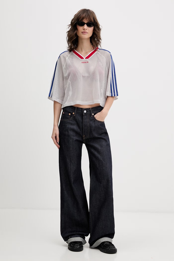 adidas Originals T-shirt oversize damski KE2358 szary SS26