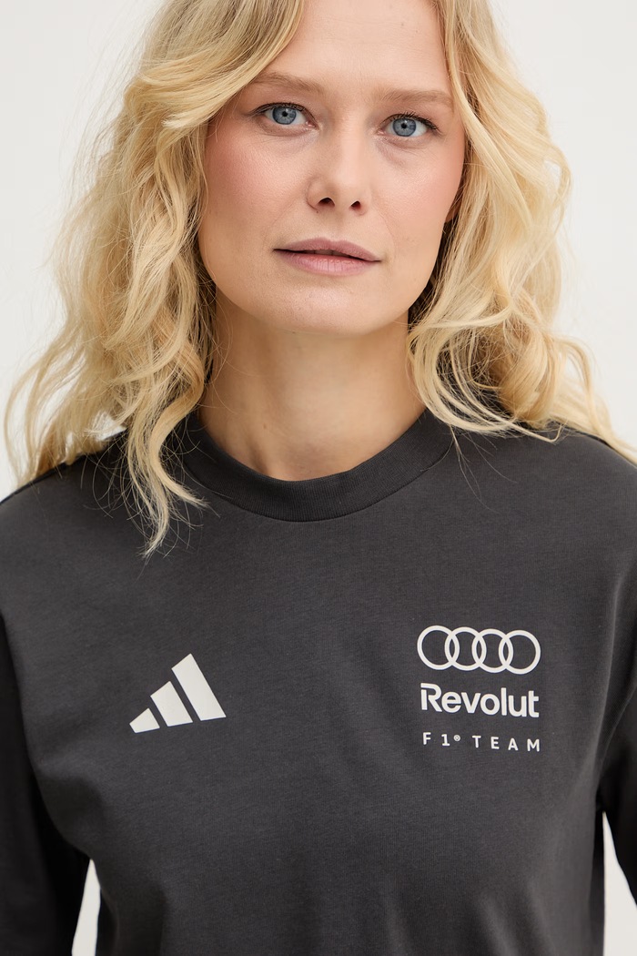 Adidas tricou pentru femei, din bumbac x Audi gri KF9081