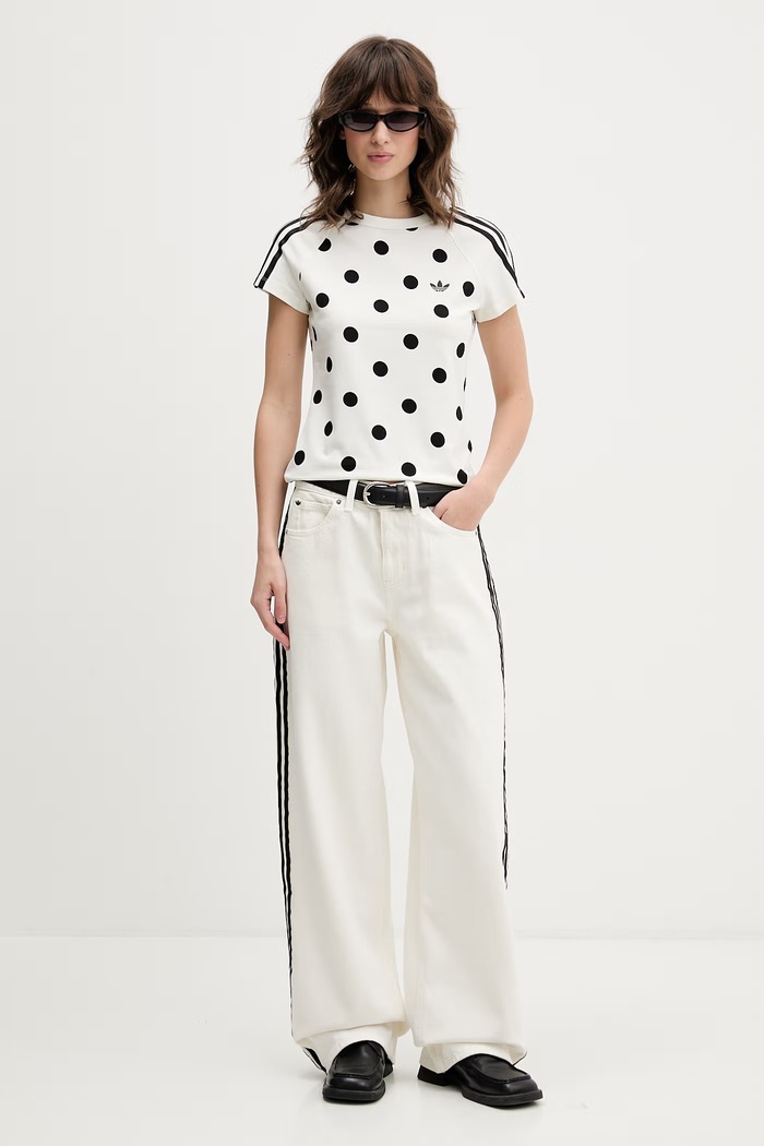 adidas Originals tričko dámské bavlněné s elastanem KV1193 béžová SS26