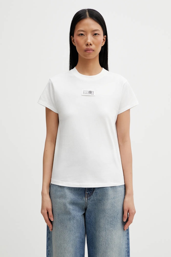 Bavlnené tričko MM6 Maison Margiela regular biela S52GC0327.M20170