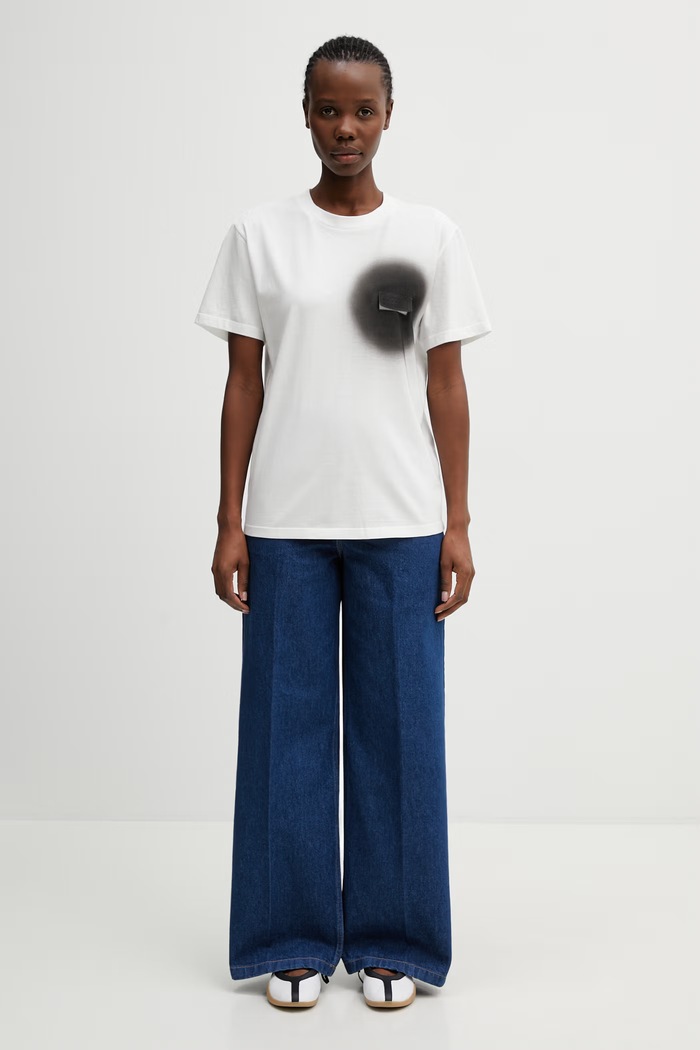 Bavlnené tričko MM6 Maison Margiela S52GC0364.M20048 biela