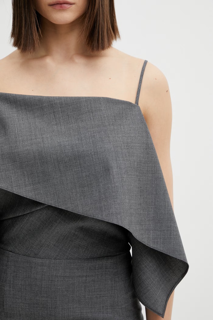 Топ с добавлением шерсти MM6 Maison Margiela серый S52NC0358.M35733.860M