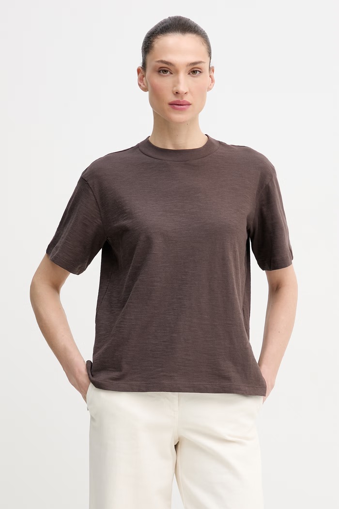 Памучна тениска United Colors of Benetton стандартна кафяв 3BVXD10BY