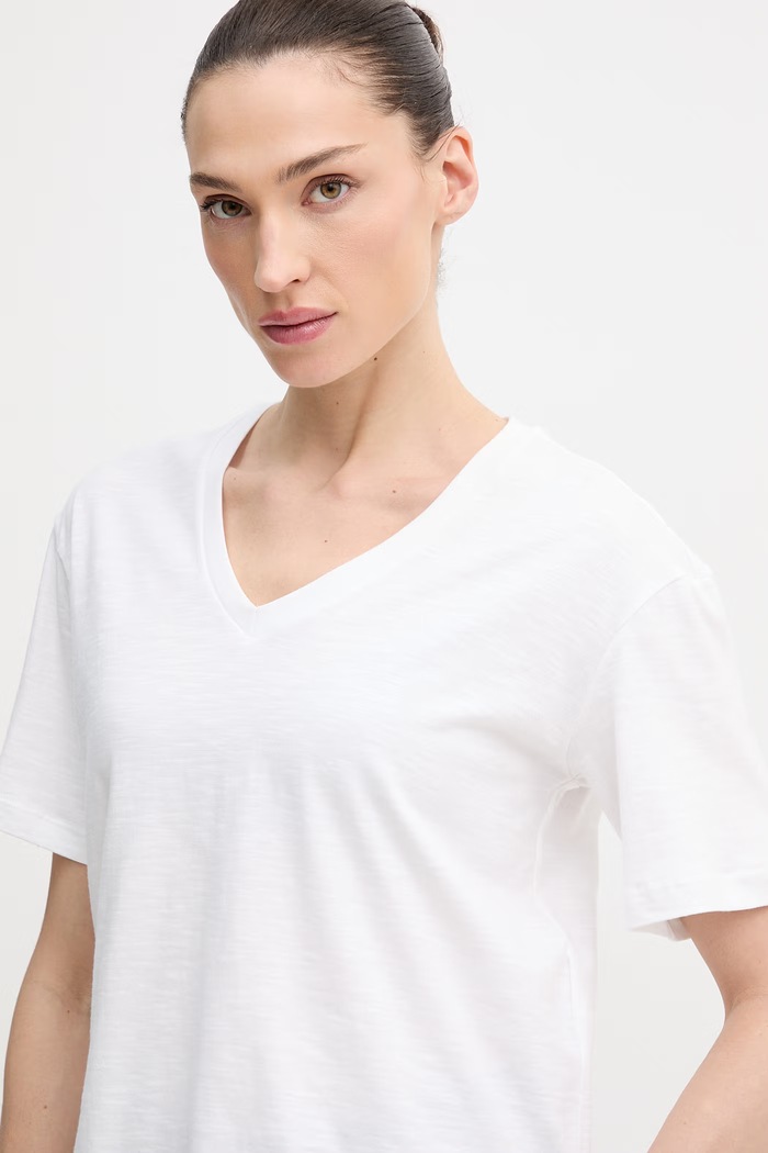 Βαμβακερό μπλουζάκι United Colors of Benetton λευκό 3BVXD4020