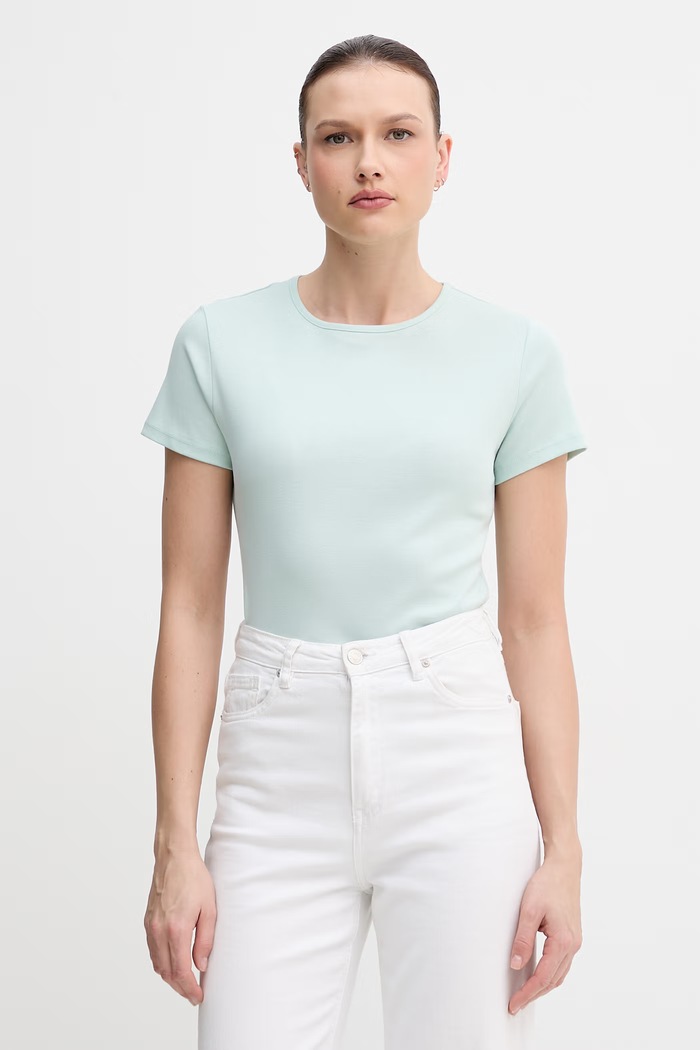 United Colors of Benetton tricou din bumbac uni turcoaz 3GA8D10BX