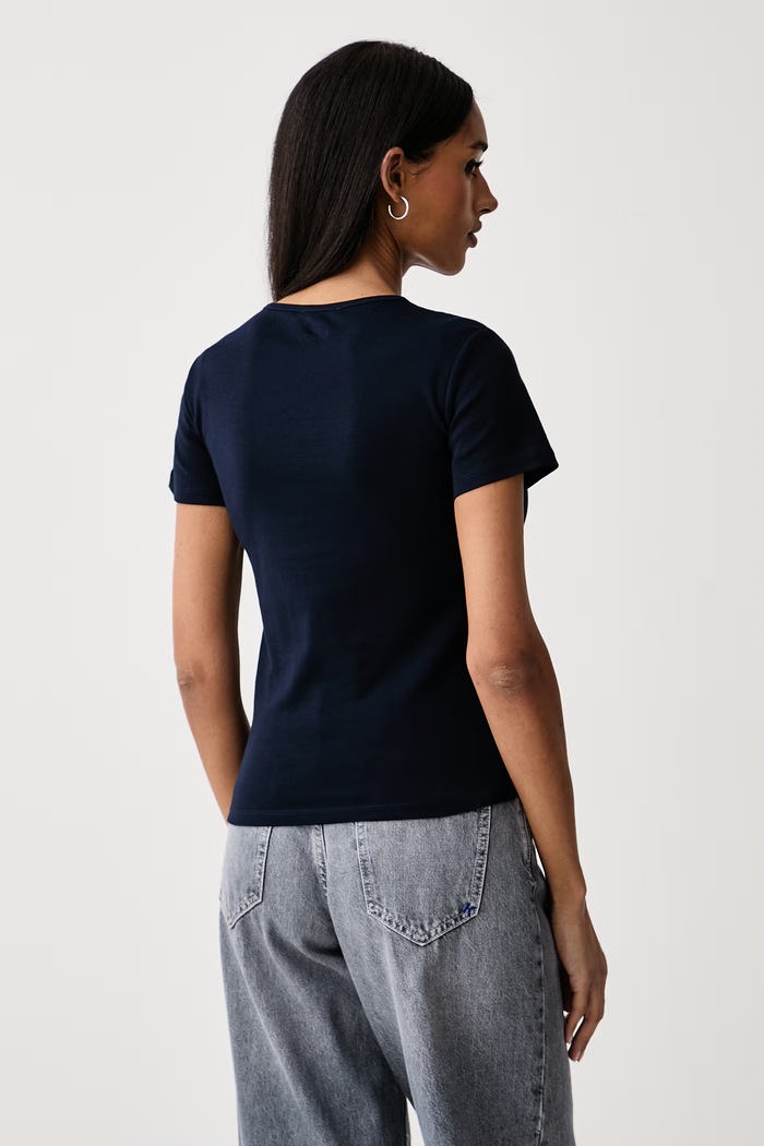 United Colors of Benetton T-shirt γυναικείο βαμβακερό 3GA8D10BX σκούρο μπλε SS26