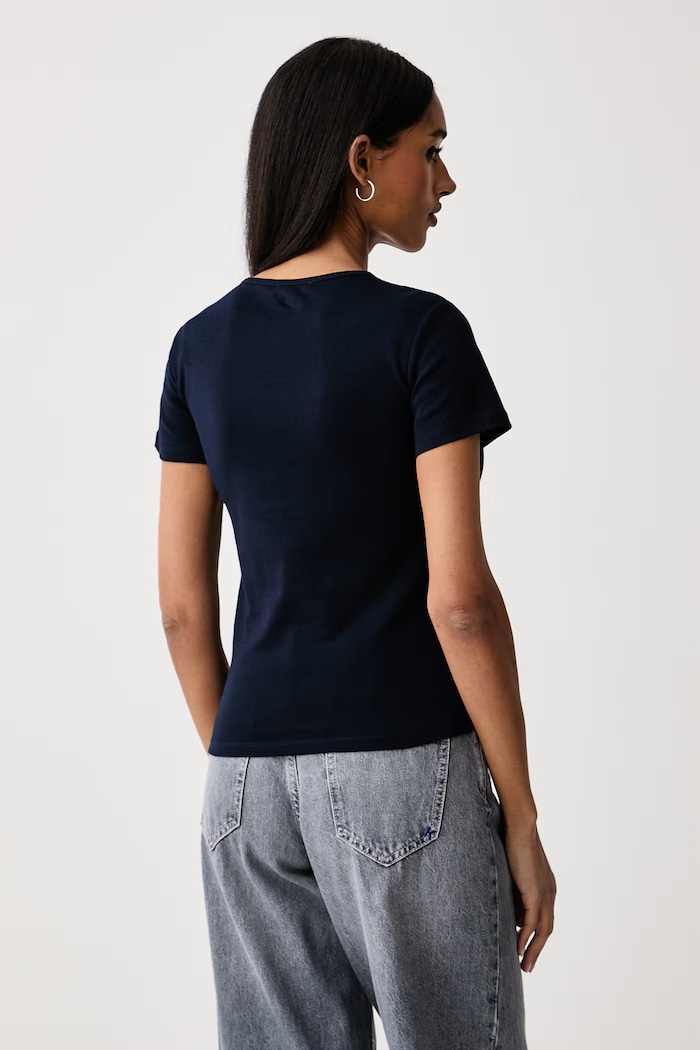 United Colors of Benetton T-shirt γυναικείο βαμβακερό 3GA8D10BX σκούρο μπλε SS26