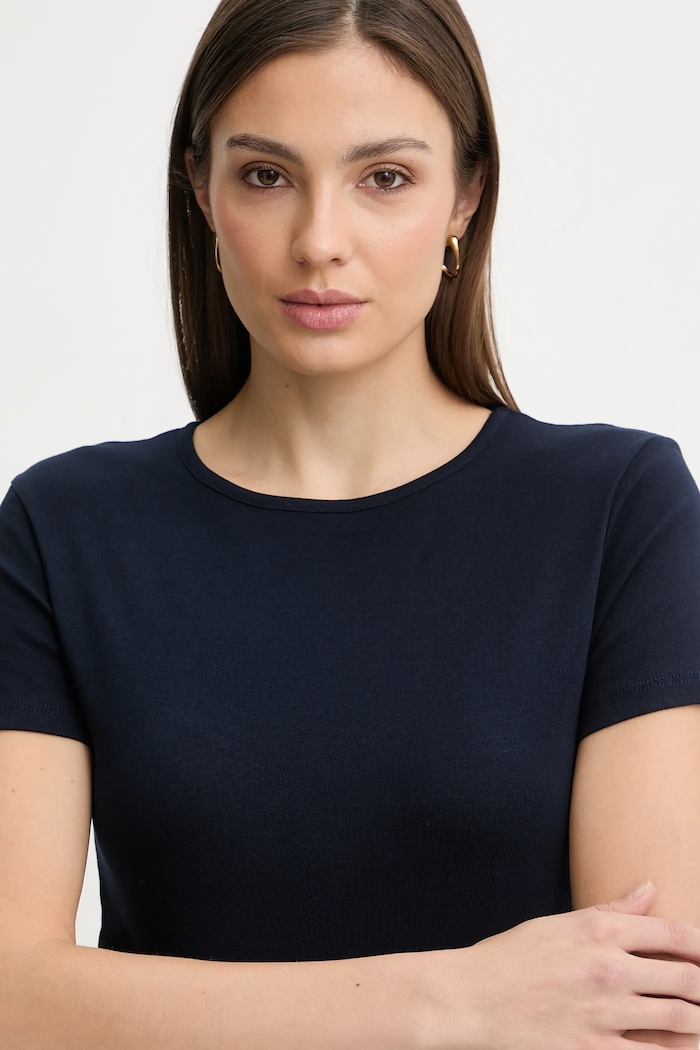 Βαμβακερό μπλουζάκι United Colors of Benetton σκούρο μπλε 3GA8D10BX