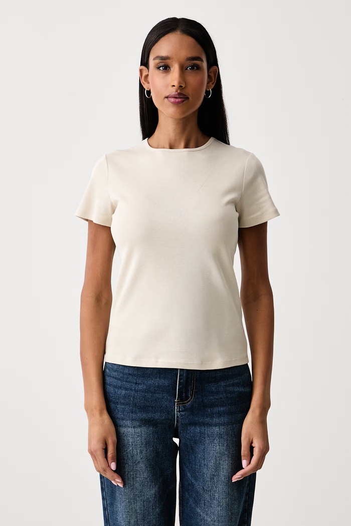 United Colors of Benetton T-shirt γυναικείο βαμβακερό μπεζ 3GA8D10BX