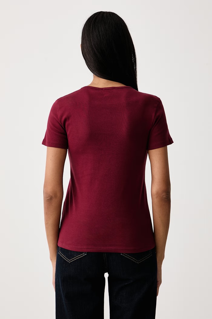 United Colors of Benetton T-shirt γυναικείο βαμβακερό 3GA8D10BX μπορντό SS26