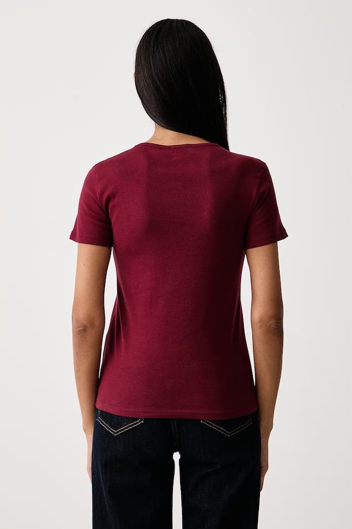 United Colors of Benetton T-shirt γυναικείο βαμβακερό 3GA8D10BX μπορντό SS26
