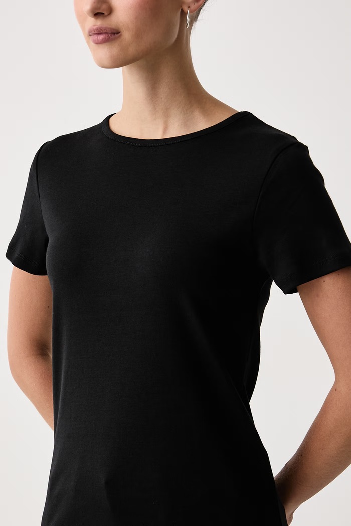 T-shirt γυναικείο βαμβακερό United Colors of Benetton 3GA8D10BX μαύρο