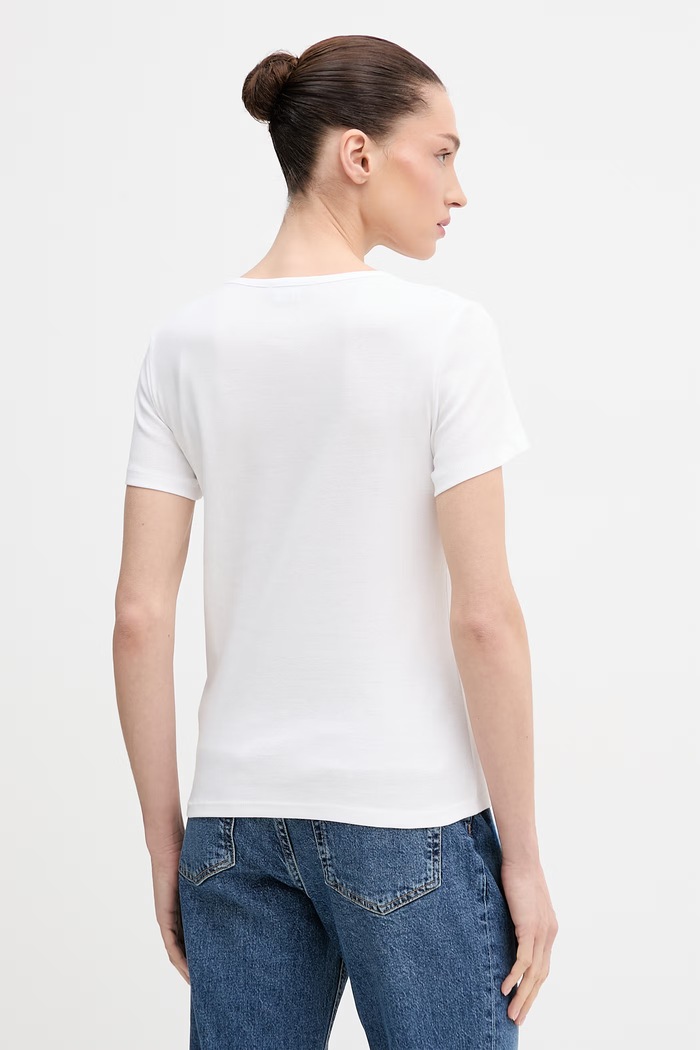 Ρούχα Βαμβακερό μπλουζάκι United Colors of Benetton 3GA8D4029 λευκό