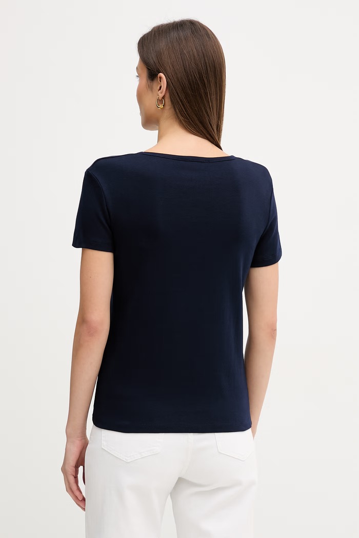 Ρούχα Βαμβακερό μπλουζάκι United Colors of Benetton 3GA8D4029 σκούρο μπλε