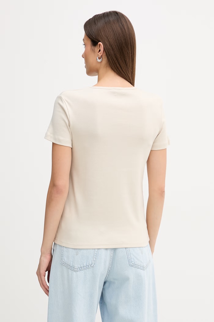 Ρούχα Βαμβακερό μπλουζάκι United Colors of Benetton 3GA8D4029 μπεζ