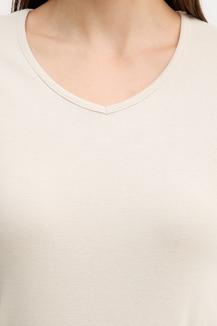 Βαμβακερό μπλουζάκι United Colors of Benetton 3GA8D4029 μπεζ