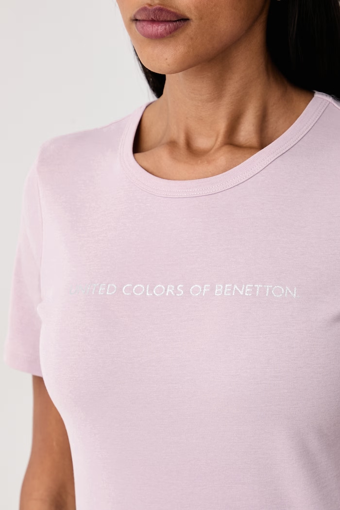 Odzież United Colors of Benetton T-shirt damski bawełniany 3GA8E16A2 różowy