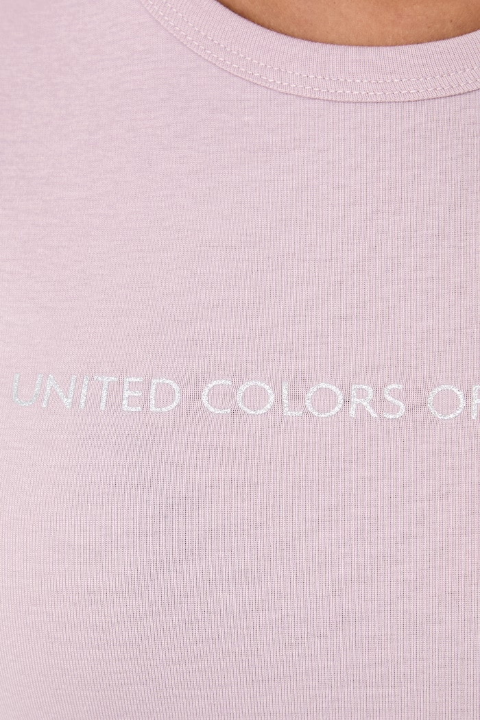 T-shirt damski bawełniany United Colors of Benetton 3GA8E16A2 różowy