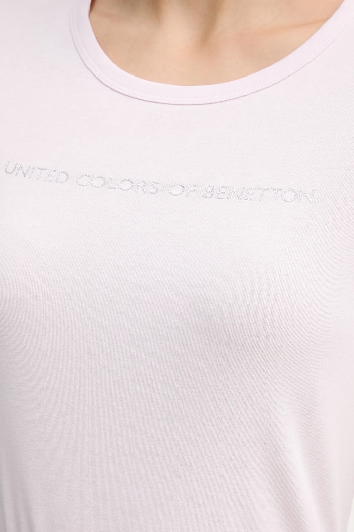 Βαμβακερό μπλουζάκι United Colors of Benetton 3GA8E16A2 ροζ