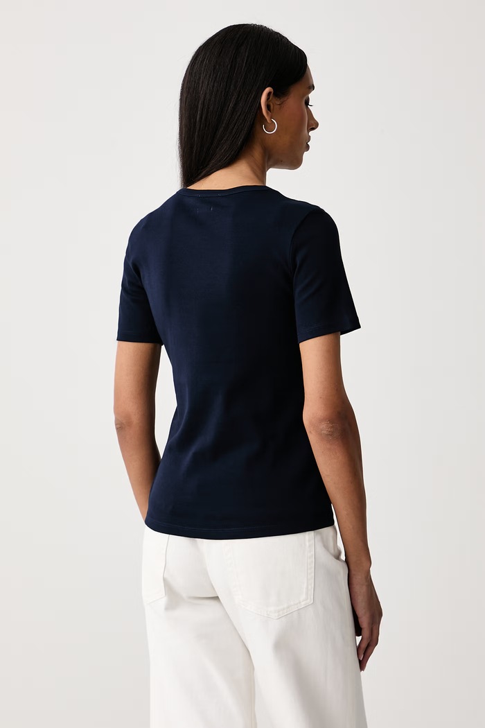United Colors of Benetton T-shirt damski bawełniany 3GA8E16A2 granatowy SS26