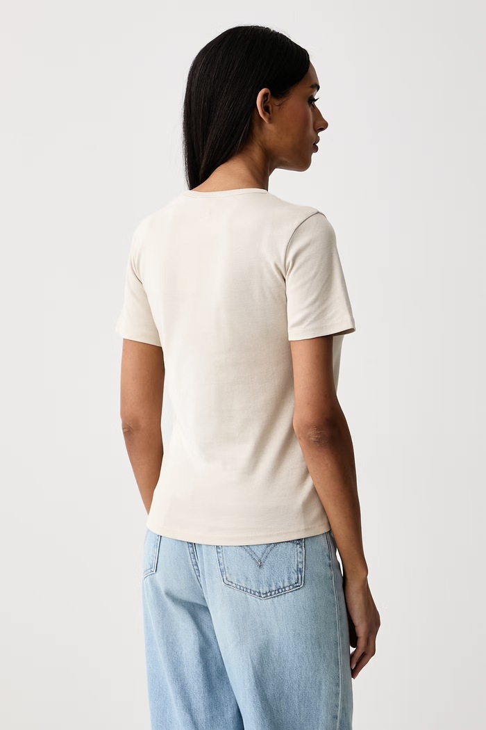 United Colors of Benetton T-shirt damski bawełniany 3GA8E16A2 beżowy SS26