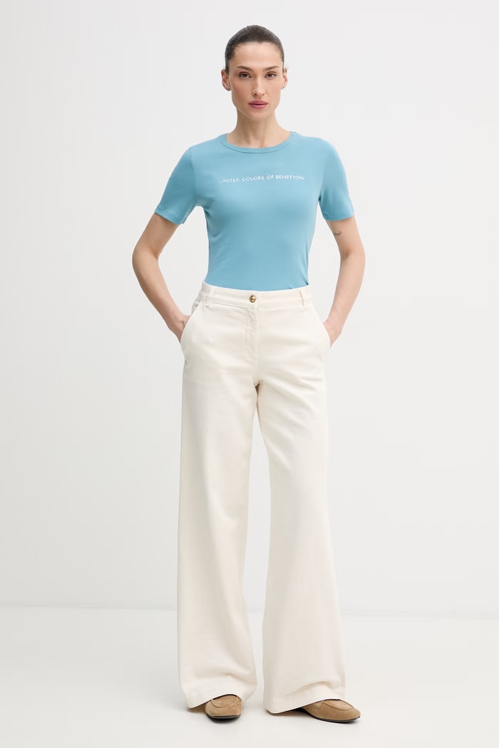 Бавовняна футболка United Colors of Benetton 3GA8E16A2 блакитний SS26