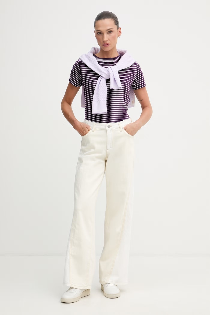 United Colors of Benetton dámske bavlnené tričko 339PD10BX fialová SS26