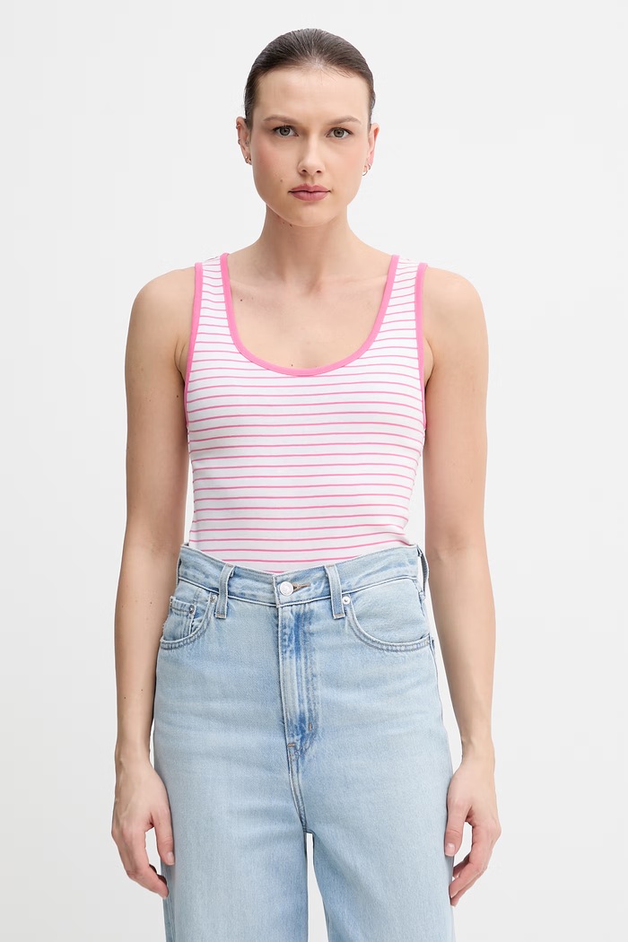 United Colors of Benetton top feminin din bumbac roz 339PDH018