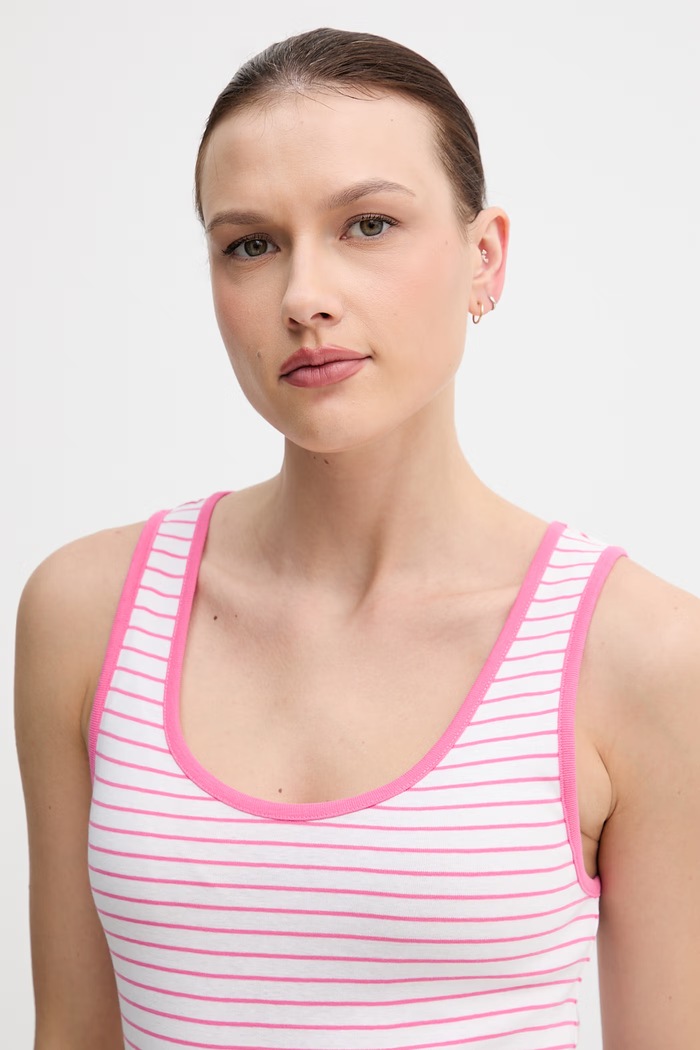 United Colors of Benetton top feminin din bumbac roz 339PDH018