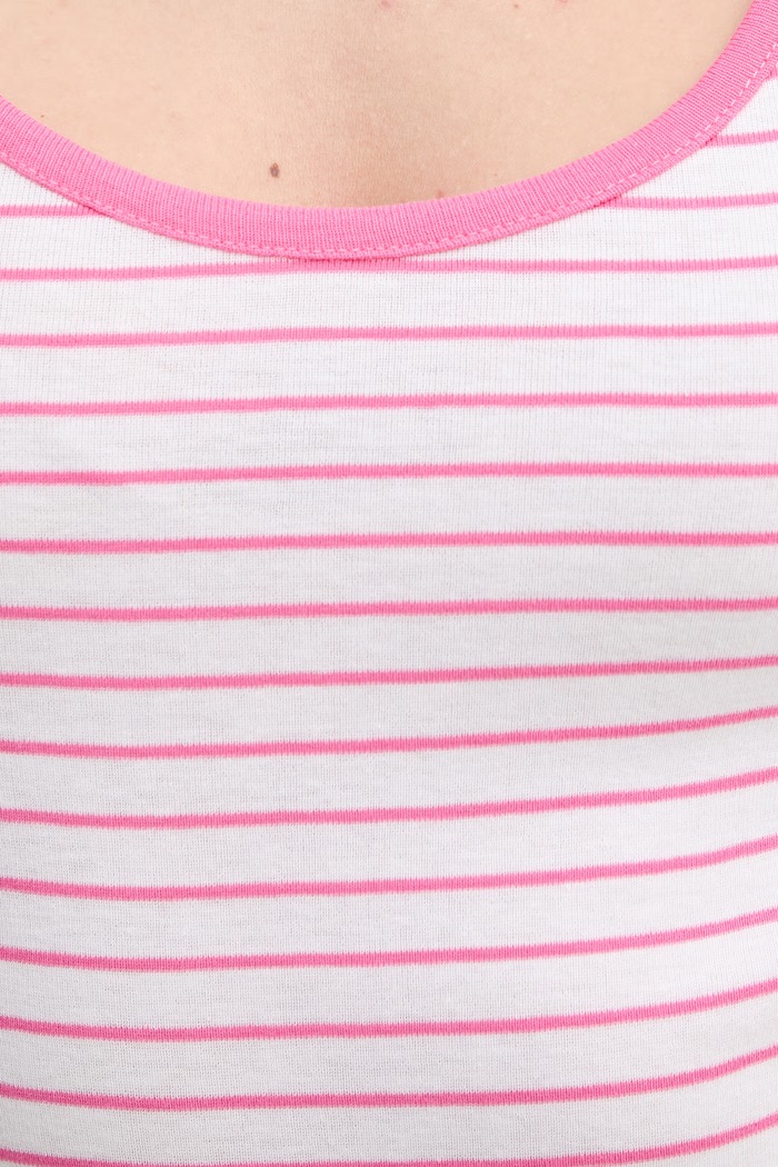 United Colors of Benetton top feminin din bumbac 339PDH018 roz