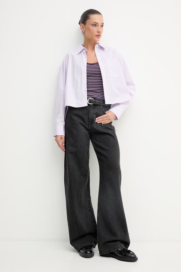 United Colors of Benetton top damski bawełniany 339PDH018 fioletowy SS26