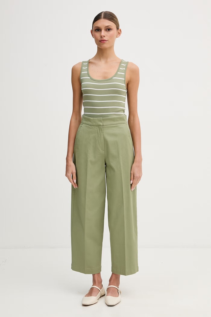United Colors of Benetton топ дамски памучен 339PDH018 зелен SS26