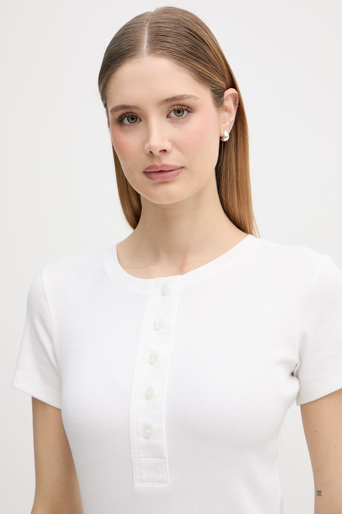 United Colors of Benetton tričko dámske bavlnené s elastanom biela 3O4YD10CC