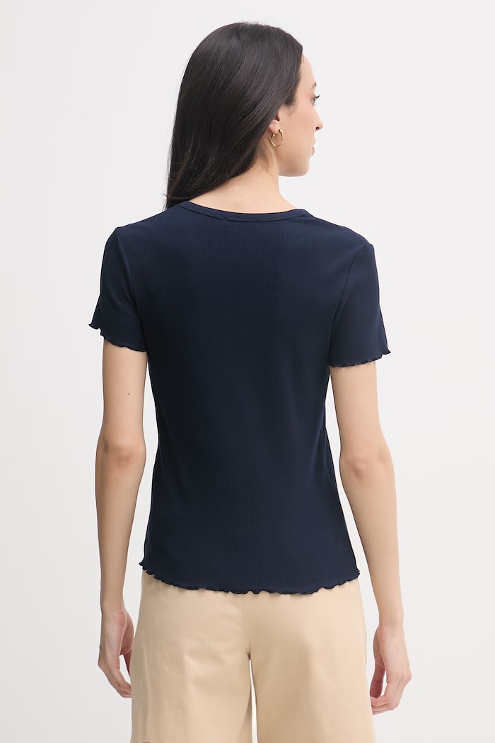 Дрехи United Colors of Benetton тениска дамска от памук 3O4YD4028 тъмносин