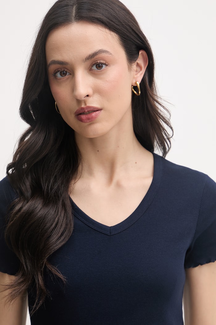 United Colors of Benetton тениска дамска от памук тъмносин 3O4YD4028