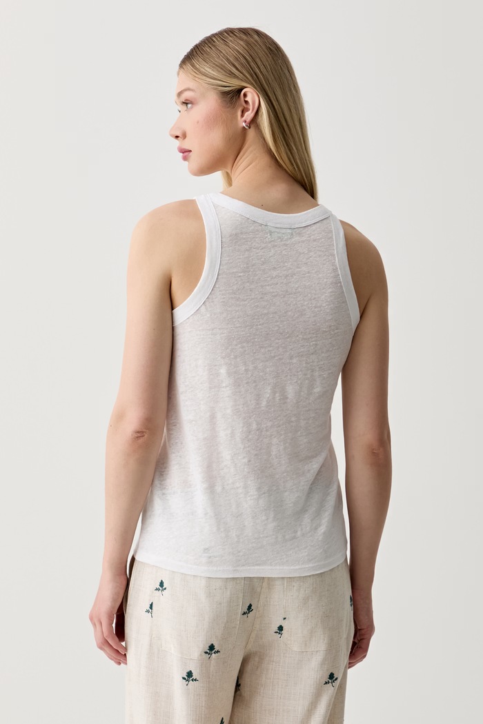 Odzież United Colors of Benetton top damski lniany 3TKEEH001 biały
