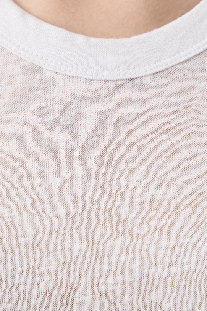 United Colors of Benetton top damski lniany 3TKEEH001 biały